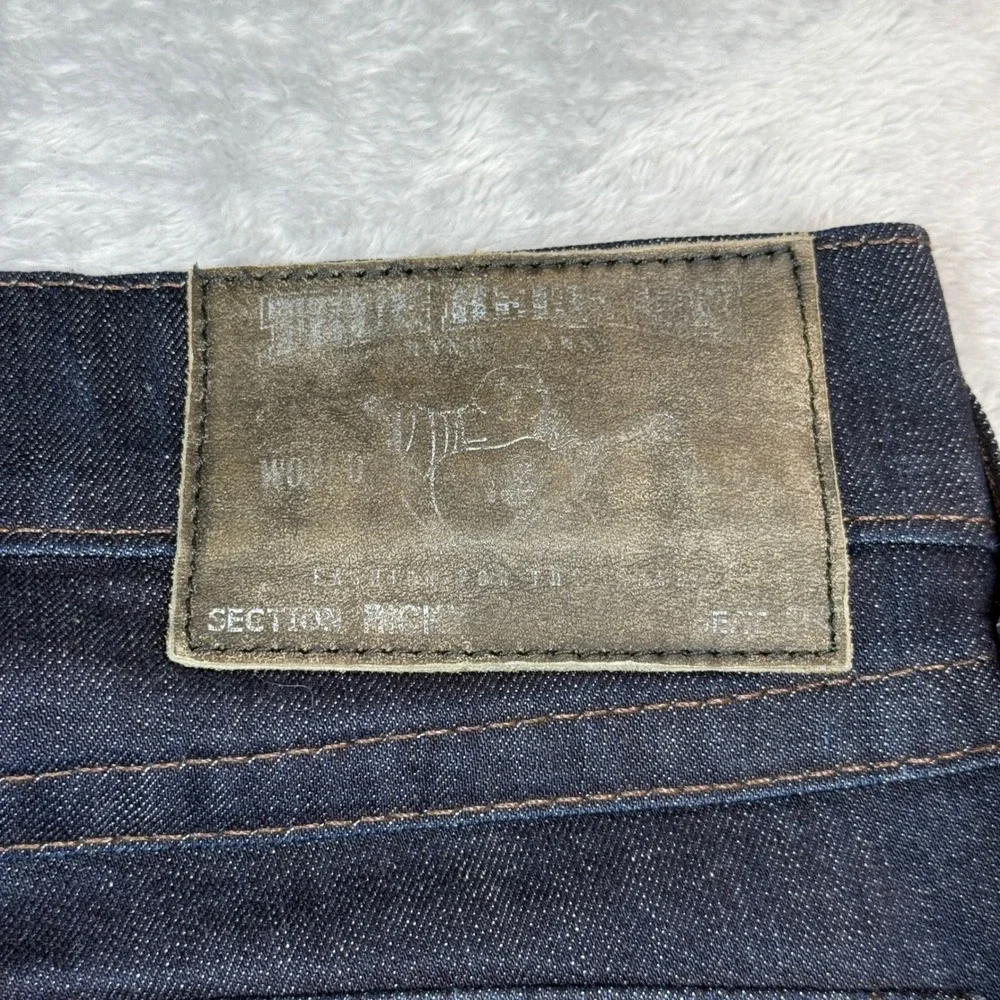 True Religion Ricky Jeans Mens 36 (Fits 38x28) Dark Wash Straight Corduroy Y2K